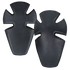 Two black, symmetrical Condor Knee Pad Inserts with groove cutouts, made of plastic, are shown side by side on a transparent background—ideal for EDC or first responder gear.