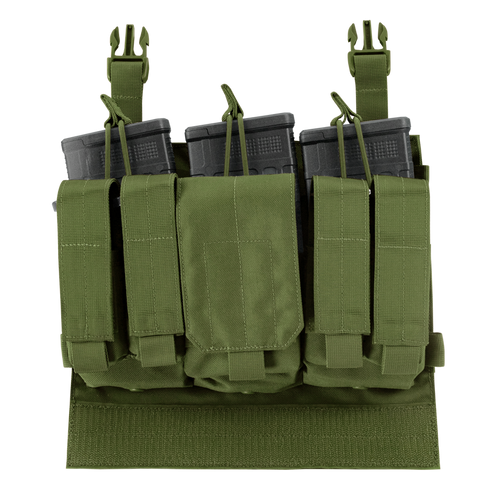 The Condor VAS M14 Recon Panel in olive green features multiple pouches for black magazines, offering versatile ammo and gear storage—perfect for EDC or bushcraft use. Now on sale!.