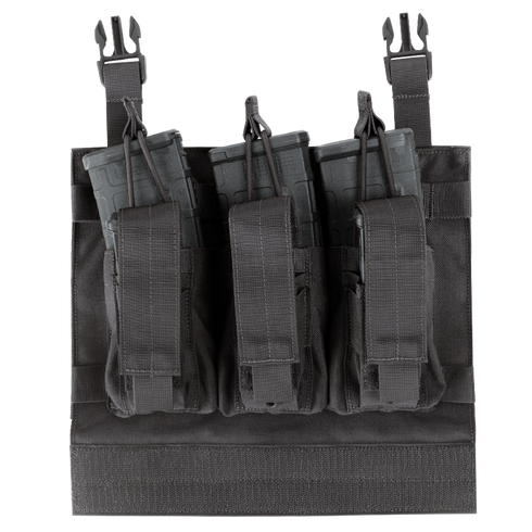 The Condor VAS Kangaroo Mag Panel Gen II is a black tactical pouch with three secure rifle mag slots—ideal for EDC or keeping your gear organized at the shooting range.