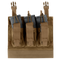The Condor VAS Kangaroo Mag Panel Gen II is a brown tactical chest rig with three pouches for rifle magazines, secured by straps and buckles—perfect for military use or shooting range days.