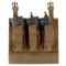 The Condor VAS Kangaroo Mag Panel Gen II is a brown tactical chest rig with three pouches for rifle magazines, secured by straps and buckles—perfect for military use or shooting range days.