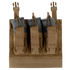 The Condor VAS Kangaroo Mag Panel Gen II is a brown tactical chest rig with three pouches for rifle magazines, secured by straps and buckles—perfect for military use or shooting range days.