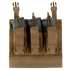 The Condor VAS Kangaroo Mag Panel Gen II is a brown tactical chest rig with three pouches for rifle magazines, secured by straps and buckles—perfect for military use or shooting range days.