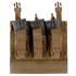 The Condor VAS Kangaroo Mag Panel Gen II is a brown tactical chest rig with three pouches for rifle magazines, secured by straps and buckles—perfect for military use or shooting range days.