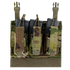 The Condor VAS Kangaroo Mag Panel Gen II in Scorpion OCP holds three rifle magazines in front-facing hook-and-loop flap pouches, secured with adjustable straps—ideal camouflage chest rig for the shooting range.