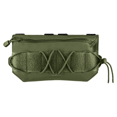 Condor VA Admin Pouch in Olive Drab, featuring a zipper, front elastic cord, and hook-and-loop panel, shown against a plain white background.