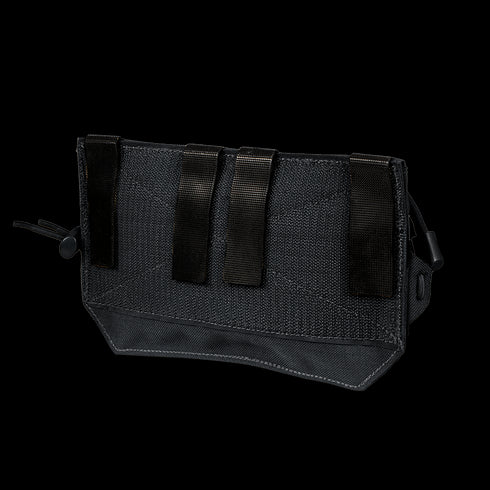 The Condor VA Admin Pouch is a black nylon pouch with three vertical straps and a drawstring closure, shown against a plain white background.