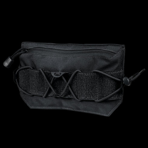 The Condor VA Admin Pouch in black features a zipper closure, elastic cord, and adjustable front fasteners—ideal for organizing and carrying small items.
