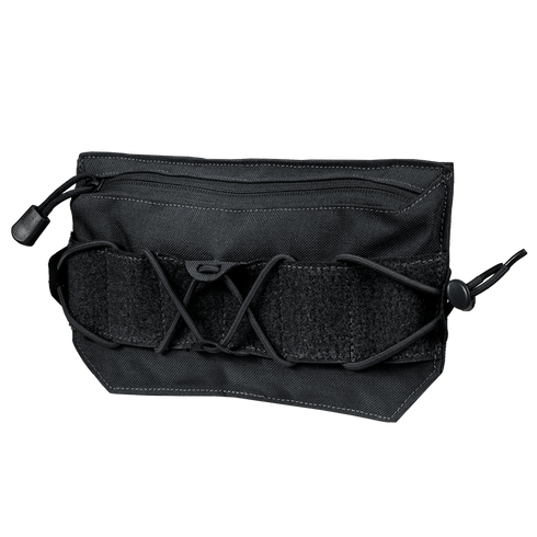 The Condor VA Admin Pouch in black features a zipper closure, elastic cord, and adjustable front fasteners—ideal for organizing and carrying small items.