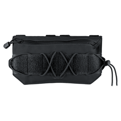 The Condor VA Admin Pouch in black features a zipper closure, elastic cord, and adjustable front fasteners—ideal for organizing and carrying small items.