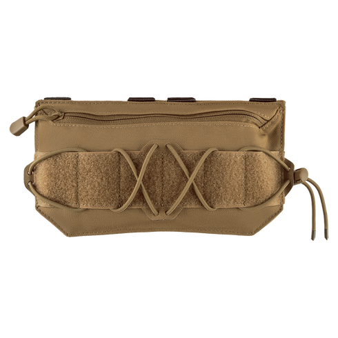 The Condor VA Admin Pouch in coyote brown features a zippered pocket, front bungee cord system, and a hook-and-loop strap on the front.