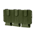 The Condor VAS Flex Placard is an olive green tactical nylon magazine pouch with three compartments and Velcro flaps, designed to attach to MOLLE gear.
