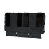 The Condor VAS Flex Placard is a black, rectangular tactical gear pouch made of durable fabric, featuring four vertical straps and three looped flaps.