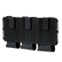The Condor VAS Flex Placard is a black tactical pouch with three compartments and hook-and-loop closures, ideal for organizing magazines or similar items.