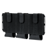 The Condor VAS Flex Placard is a black tactical pouch with three compartments and hook-and-loop closures, ideal for organizing magazines or similar items.