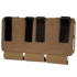The Condor VAS Flex Placard is a tan tactical pouch with three compartments secured by black straps, designed to attach easily to modular gear systems.