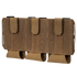 The Condor VAS Flex Placard is a coyote brown tactical triple magazine pouch with three slots and flap covers, designed for carrying magazines, shown against a white background.