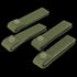 Four Condor Mod Straps - 4, olive green nylon with snap buttons, commonly used by military and law enforcement, arranged on a white background.