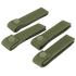 Four Condor Mod Straps - 4, olive green nylon with snap buttons, commonly used by military and law enforcement, arranged on a white background.