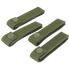Four Condor Mod Straps - 4, olive green nylon with snap buttons, commonly used by military and law enforcement, arranged on a white background.