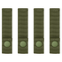 Four Condor Mod Straps - 4" in olive green nylon with vertical stitching and snap button closures, displayed side by side on a white background.