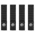 Four Condor Mod Straps - 4" black nylon with snap buttons, arranged vertically in a row against a white background.