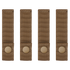 Four identical Condor Mod Straps - 4" in brown nylon with snap button closures are arranged vertically in a row on a plain white background.