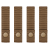 Four identical Condor Mod Straps - 4" in brown nylon with snap button closures are arranged vertically in a row on a plain white background.
