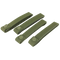 Four Condor Mod Straps - 6 in green nylon with snap button closures are laid out side by side on a white background.