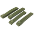 Four Condor Mod Straps - 6 in green nylon with snap button closures are laid out side by side on a white background.