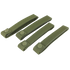 Four Condor Mod Straps - 6 in green nylon with snap button closures are laid out side by side on a white background.