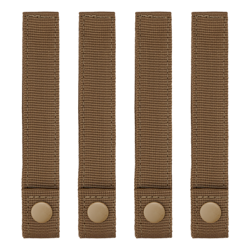 Four Condor Mod Straps - 6" nylon straps with snap button closures are arranged vertically in a row against a white background.