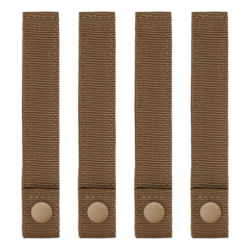 Four Condor Mod Straps - 6" nylon straps with snap button closures are arranged vertically in a row against a white background.