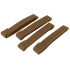 Four brown Condor Mod Straps - 6 nylon straps with snap buttons, laid parallel on a flat surface.