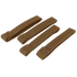 Four brown Condor Mod Straps - 6 nylon straps with snap buttons, laid parallel on a flat surface.
