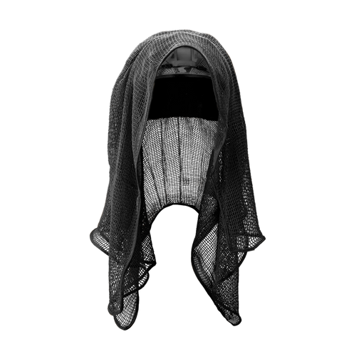 The Condor Sniper Veil in black is a mesh head covering with a draped, hood-like design, shown against a plain white background.
