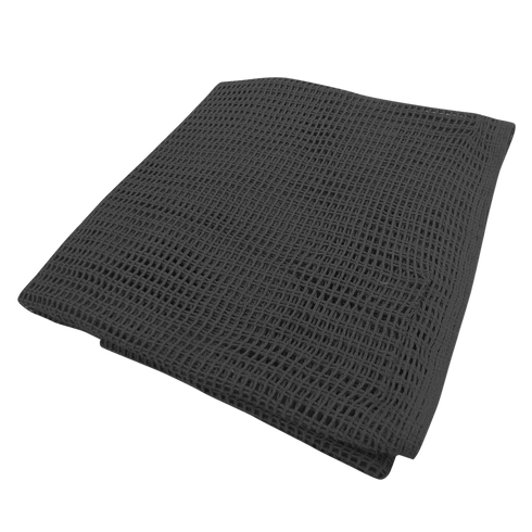 A Condor Sniper Veil in black is laid flat on a plain background, highlighting this versatile camouflage accessory.