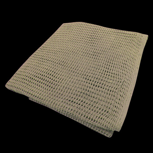 The Condor Sniper Veil in tan is a lightweight, rectangular mesh fabric with an open grid pattern, designed for camouflage use. It is shown folded and placed on a white background.