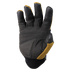 The Condor Stryker Padded Knuckle Glove, in black and yellow with textured fingertips for durability and grip, is ideal for law enforcement or first responders and is shown palm up.