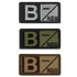 Condor Blood Type Patch set features three rectangular patches showing B/NEG in black, green, and brown—perfect for law enforcement or first responder gear.