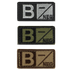 Condor Blood Type Patch set features three rectangular patches showing B/NEG in black, green, and brown—perfect for law enforcement or first responder gear.