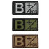The Condor Blood Type Patch features B+ POS in black/gray, green/black, and brown/tan color schemes—perfect for EDC, bushcraft, or military gear.