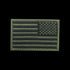 The Condor Reversed Flag Patch features a subtle green and black embroidered design of the United States flag.