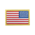 The Condor Reversed Flag Patch is a rectangular embroidered US flag patch with a gold border, featuring thirteen red and white stripes and fifty white stars on a blue field.