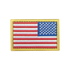The Condor Reversed Flag Patch is a rectangular embroidered US flag patch with a gold border, featuring thirteen red and white stripes and fifty white stars on a blue field.