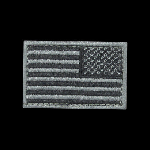 The Condor Reversed Flag Patch is a grayscale embroidered patch depicting the United States flag, with stars and stripes in shades of gray.