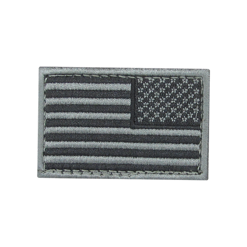 The Condor Reversed Flag Patch is a grayscale embroidered patch depicting the United States flag, with stars and stripes in shades of gray.
