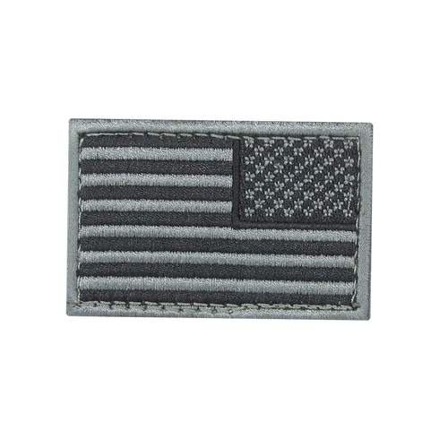 The Condor Reversed Flag Patch is a grayscale embroidered patch depicting the United States flag, with stars and stripes in shades of gray.