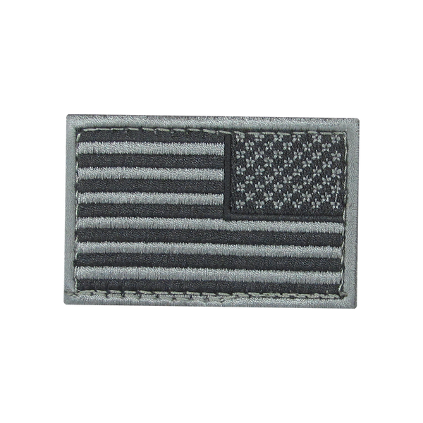 The Condor Reversed Flag Patch is a grayscale embroidered patch depicting the United States flag, with stars and stripes in shades of gray.
