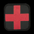 The Condor Medic Patch features a square design with a red cross centered on a black background and bordered by a black edge—ideal for military or first responder use.